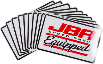 JBA Merchandise  - JBA Sticker Speed Shop Equipped Large white - FREE SHIPPING
