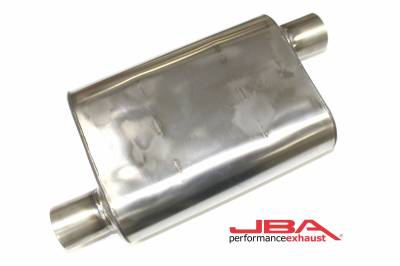 JBA Exhaust - JBA Performance Exhaust 40-251300 "Universal" Chambered Style 304SS Muffler 13"x9.75"x4" 2.5" Inlet Diameter Offset/Offset