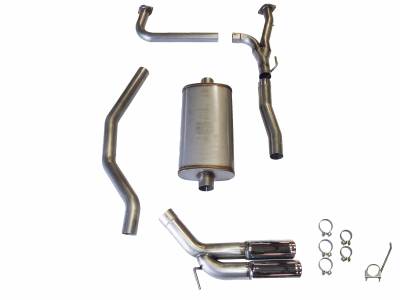 JBA Exhaust - JBA Performance Exhaust 30-1403 3" 304 Stainless Steel Cat Back Exhaust System 2004-2020 Nissan Titan 5.6L Dual 3 1/2" Tips Side Rear Exit