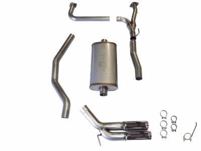 JBA Exhaust - JBA Performance Exhaust 30-1403 3" 304 Stainless Steel Cat Back Exhaust System 2004-2024 Nissan Titan 5.6L Dual 3 1/2" Tips Side Rear Exit