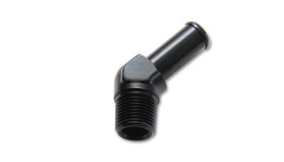 Vibrant Performance - Male NPT to Hose Barb Adapter, 45 Degree; NPT Size: 1/2" Hose Size: 1/2"