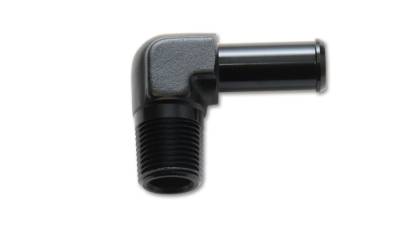 Vibrant Performance - Male NPT to Hose Barb Adapter, 90 Degree;  NPT Size: 1/4"  Hose Size: 3/8"