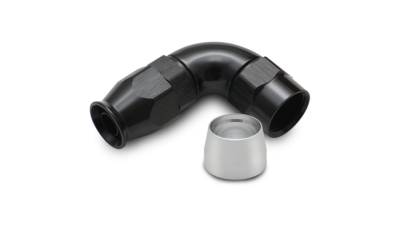 Vibrant Performance - 90 Degree High Flow Hose End Fitting for PTFE Lined Hose, -6AN