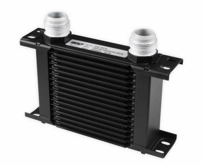 Earls - EARLS ULTRAPRO OIL COOLER - BLACK - 13 ROWS - NARROW COOLER - 10 O-RING BOSS FEMALE PORTS
