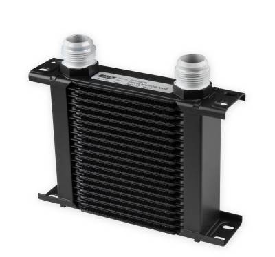 Earls - EARLS ULTRAPRO OIL COOLER - BLACK - 19 ROWS - NARROW COOLER - 16 AN MALE FLARE PORTS