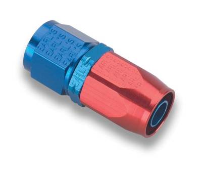 Earls - EARLS AUTO-FIT HOSE END Straight -10 Red/Blue