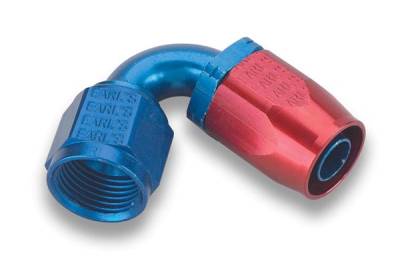 Earls - EARLS AUTO-FIT HOSE END 120 Degree -4 Red/Blue