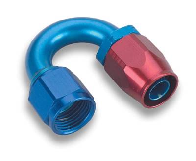Earls - EARLS AUTO-FIT HOSE END 180 Degree -4 Red/Blue
