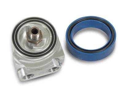 Earls - EARLS BILLET OIL THERMOSTAT 13/16-16 Center Post with 10 AN on the inlets and outlets.