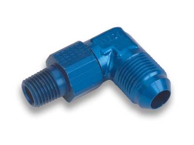 Earls - 90 Deg. -3 Male to 1/8 NPT Swivel Blue Anodized