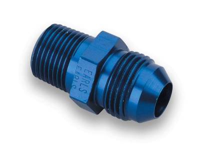 Earls - Straight -12 to 3/4 NPT Adapter Blue Anodized