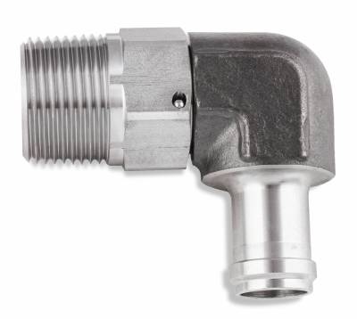 Earls - 90 Deg. 5/8 Hose Barb to 3/4 NPT Swivel Stainless Steel