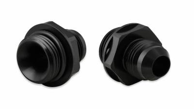 Earls - ADAPTER,-8AN TO OIL COOLER,2 PACK,BLACK