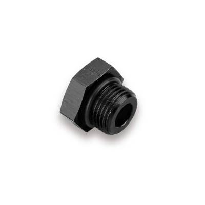 Earls - EARLS PORT PLUG - HEX HEAD -8 Black Anodized