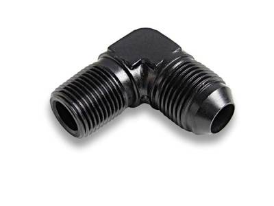 Earls - 90 Deg.-8 to 3/8 NPT Adapter Black Anodized