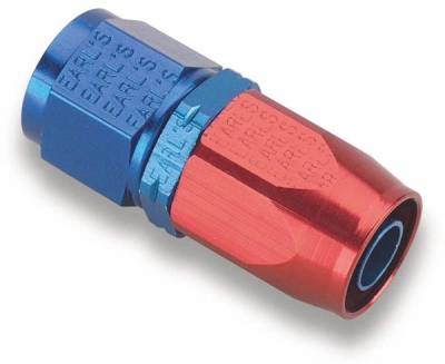 Earls - EARLS AUTO-FIT HOSE END Straight -8 Red/Blue