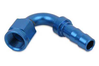 Earls - EARLS SUPER STOCK™ 120 DEGREE -6 FEMALE TO 3/8" BARB Blue Anodized
