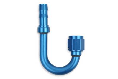 Earls - EARLS SUPER STOCK™ 180 DEGREE -6 FEMALE TO 3/8" BARB Blue Anodized
