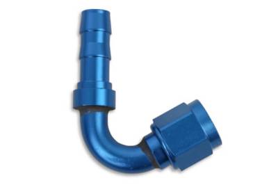 Earls - EARLS SUPER STOCK™ 120 DEGREE -8 FEMALE TO 1/2" BARB - Blue Anodized