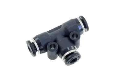 Red Horse Products - 1/4" Vacuum Fitting Tee (1/4" to 1/4"), Push To Connect - black