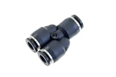 Red Horse Products - 1/4" Vacuum Fitting Y Union (1/4" to 1/4"), Push To Connect - black