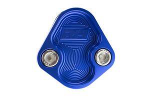 Red Horse Products - Aluminum Block-Off Plate for All Chrysler V8 ENGINE - Blue