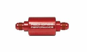 Red Horse Products - -06 inlet -06 outlet AN high flow fuel filter - red