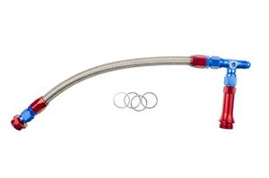Red Horse Products - RHP Simple Dual Feed kits -06 AN -  fits all Holley 7/8"-20 Thread Inlet Ports - Red/Blue