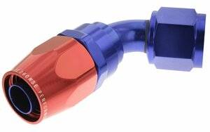 Red Horse Products - -04 60 deg double swivel hose end-red&blue