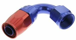 Red Horse Products - -04 120 deg double swivel hose end-red&blue