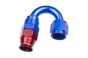 Red Horse Products - -04 AN 180 Degree PTFE reusable  Hose End - Blue