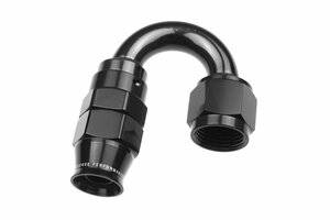 Red Horse Products - -04 AN 180 Degree PTFE reusable  Hose End - Black