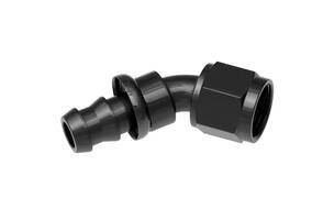 Red Horse Products - -16 AN 45 degree push lock hose end - black
