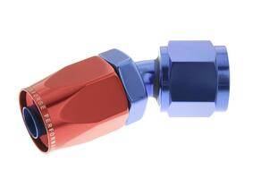 Red Horse Products - -04 30 deg female aluminum hose end - non-swivel - red&blue