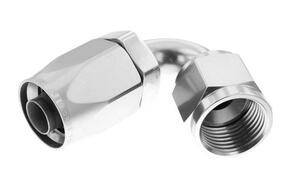 Red Horse Products - -04 120 deg female aluminum hose end - non-swivel - clear