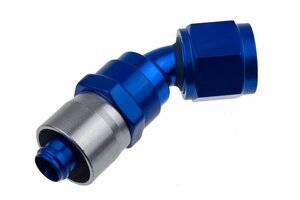 Red Horse Products - -06 AN 45 Degree Crimp Style Hose End - Blue