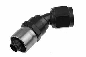Red Horse Products - -06 AN 45 Degree Crimp Style Hose End - Black
