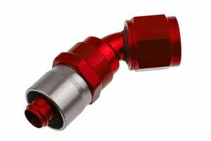Red Horse Products - -06 AN 45 Degree Crimp Style Hose End - Red
