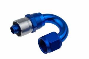 Red Horse Products - -08 AN 180 Degree Crimp Style Hose End - Blue