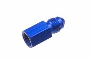 Red Horse Products - -04 AN male to 1/8 NPT female straight gauge adapter - blue