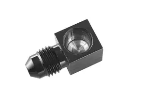 Red Horse Products - -03 AN male to 1/8" NPT female gauge adapter, 90º - black