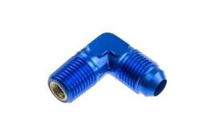 Red Horse Products - -04 AN male to 1/4 NPT with nitrous screen, 90 deg - blue