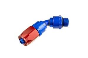 Red Horse Products - -06 Hose End With -06 ORB End (45°) TUBE - Red&Blue