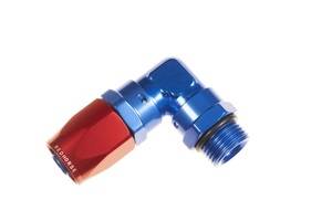 Red Horse Products - -08 AN hose end to -08 ORB male, swivel, 90 deg - red&blue