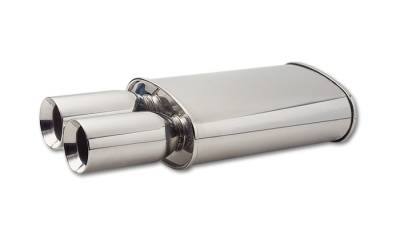 Vibrant Performance - Vibrant Performance - 1040 - STREETPOWER Oval Muffler w/ Dual 3.5 in. Round Tips (2.5 in. inlet)