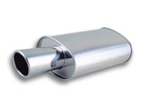 Vibrant Performance - Vibrant Performance - 1042 - STREETPOWER Oval Muffler w/ 4 in. Round Angle Cut Tip (3 in. inlet)