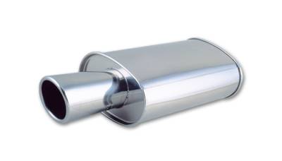 Vibrant Performance - Vibrant Performance - 1046 - STREETPOWER Oval Muffler w/ 4 in. Round Angle Cut Tip (2.5 in. inlet)