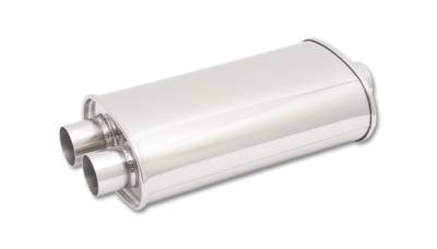 Vibrant Performance - Vibrant Performance - 1110 - STREETPOWER Oval Muffler, 2.5 in. inlet (Center In - Dual Out)