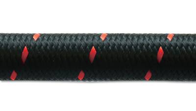 Vibrant Performance - Vibrant Performance - 11954R - 2ft Roll of Black Red Nylon Braided Flex Hose; AN Size: -4; Hose ID: 0.22 in.;