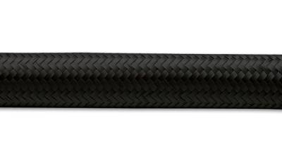 Vibrant Performance - 5ft Roll of Black Nylon Braided Flex Hose; AN Size: -6; Hose ID 0.34"